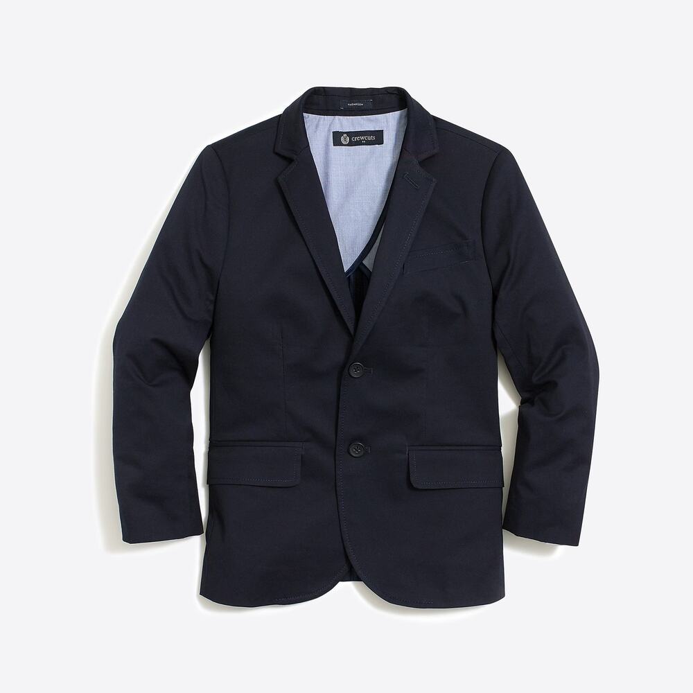NWT Crewcuts Boys' Thompson Suit Jacket in Flex Chino Dark Pacific Blue Size 12